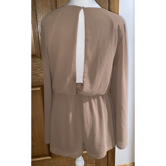 Scrap-Work Silk (70%) Size Large Brown Romper Shorts Embroidery On Hem - Picture 3 of 12